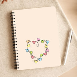 Cartoon Mouse Christmas Fairylights Heart Notepad