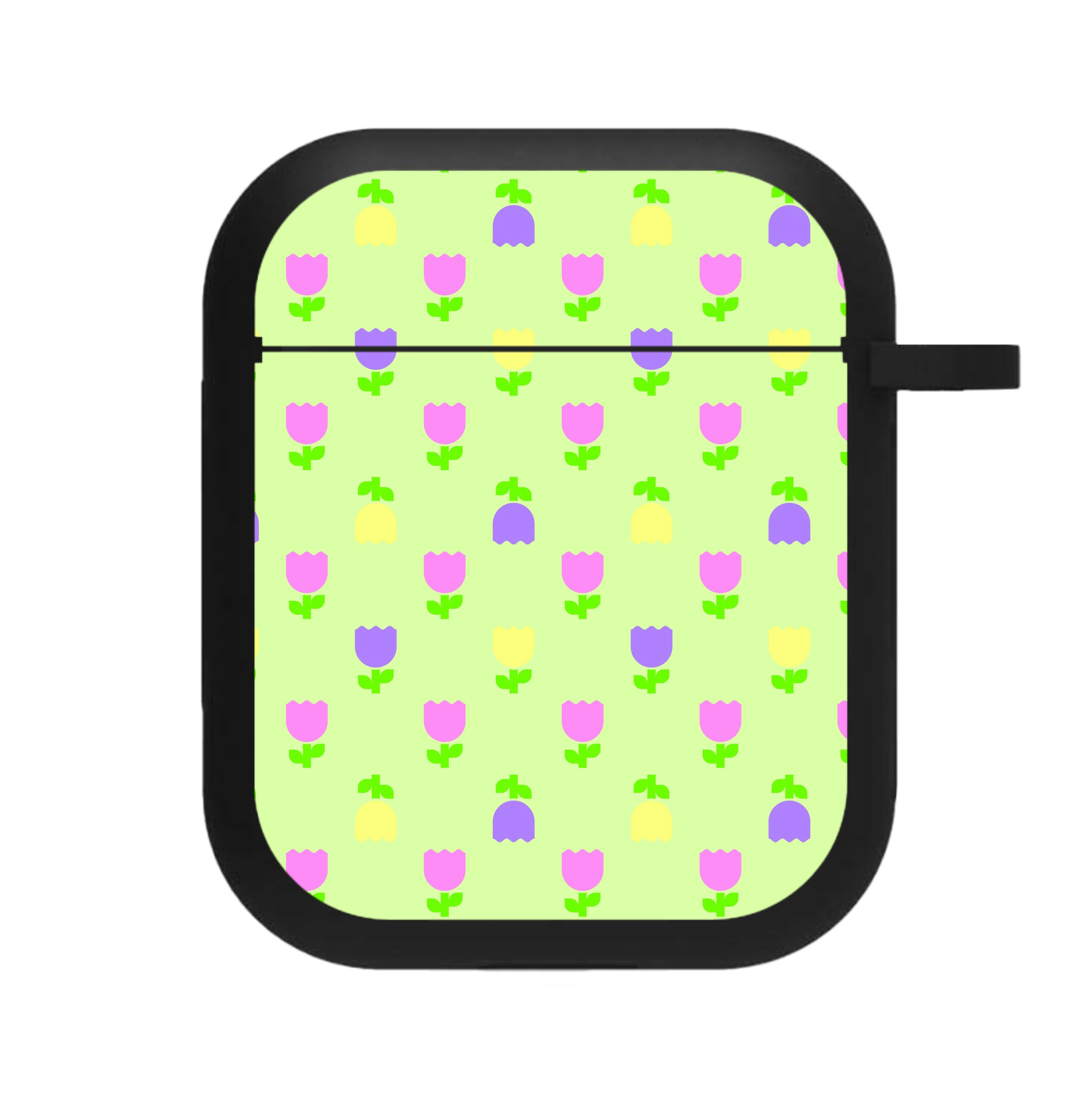 Pastel Tulips Pattern AirPods Case