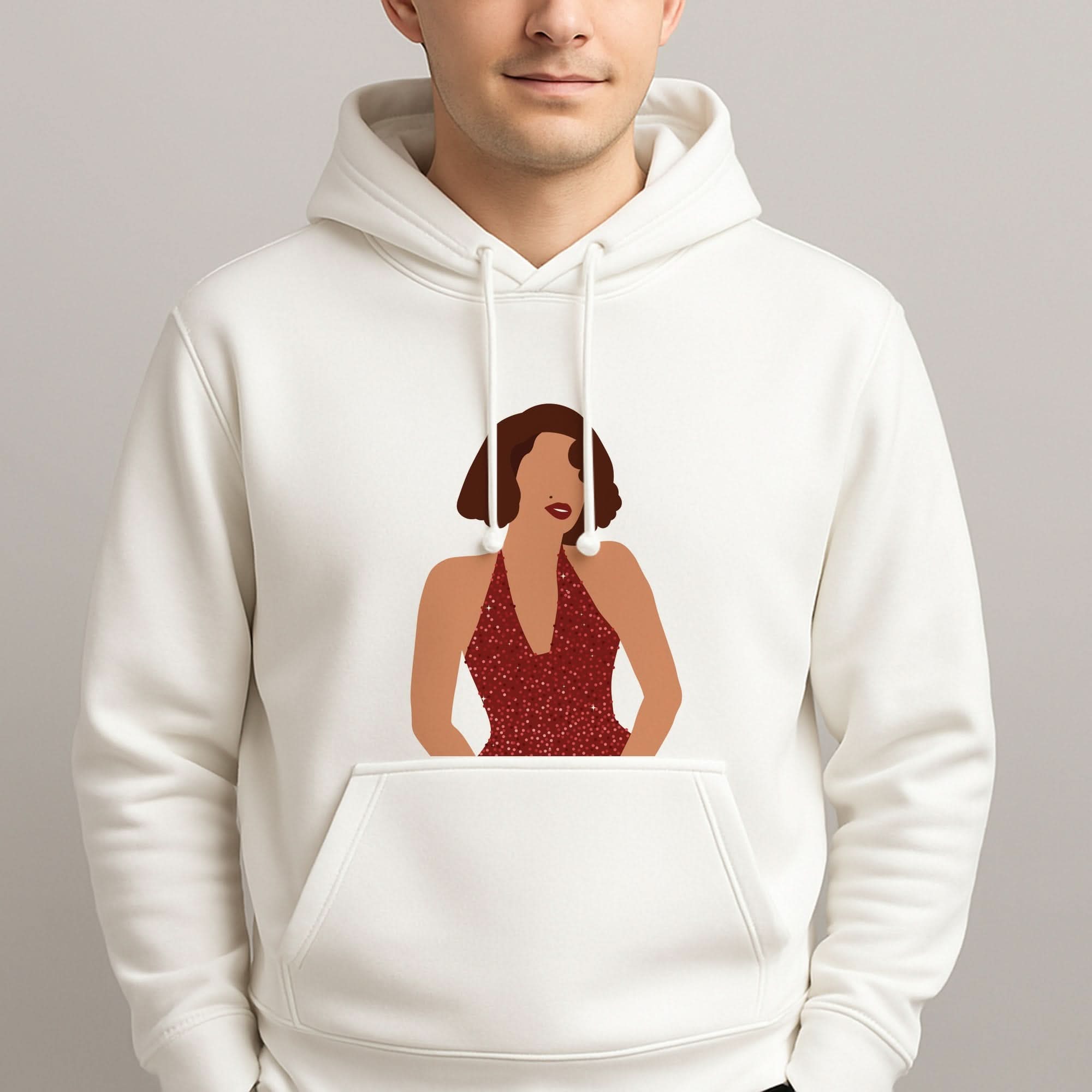 Red Sparkly Dress Mens Hoodie