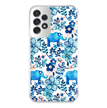 Elephant and Floral Pattern Phone Case