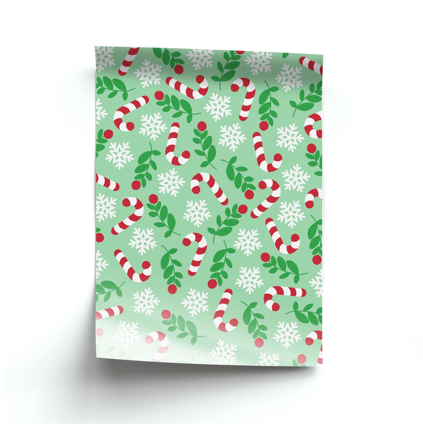 Snow Green Pattern Poster