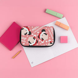 Merry Christmas Cartoon Mouse Pattern Pencil Case