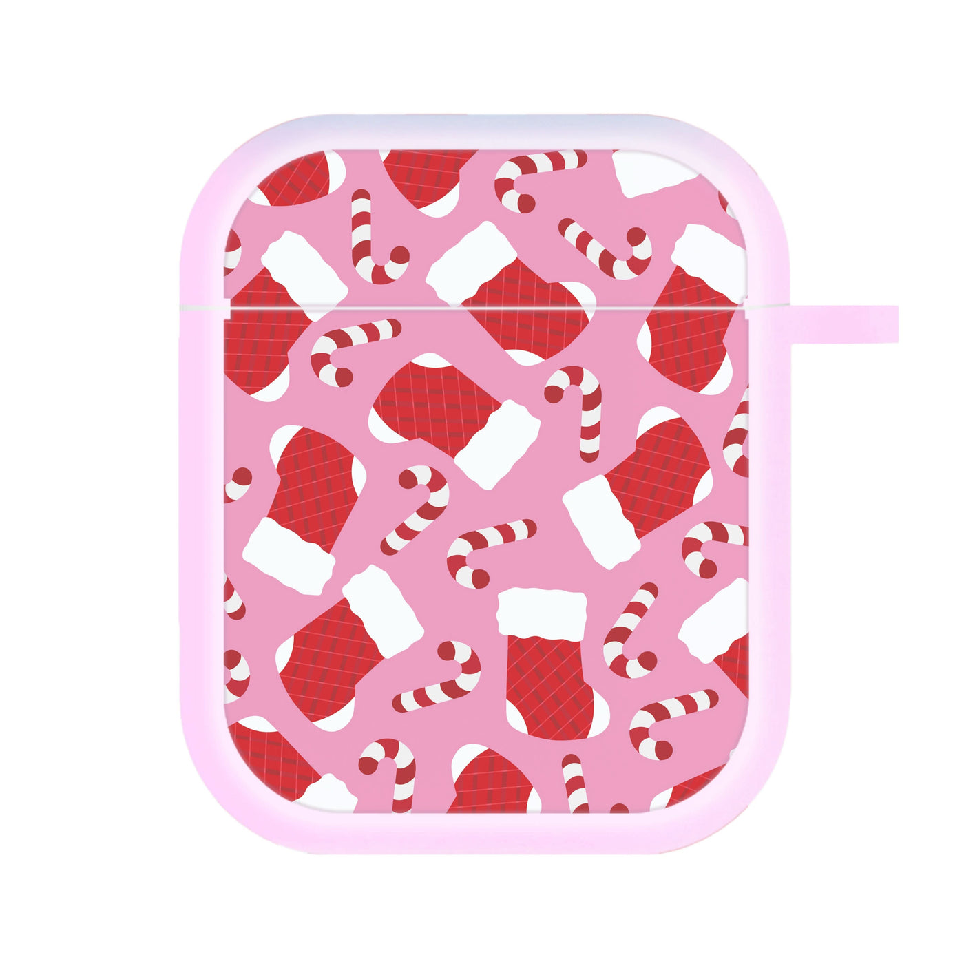 Pink Stocking Pattern AirPods Case