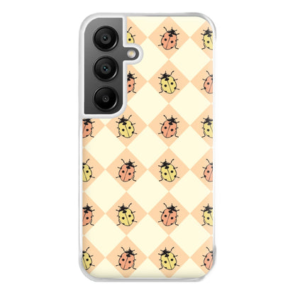 Argyle Ladybugs Pattern Galaxy A55 Case