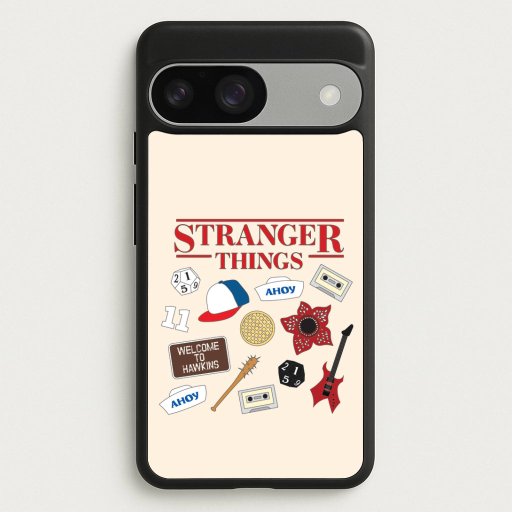 Stranger Things Cartoon Icons Google Pixel 9 / 9 Pro Case