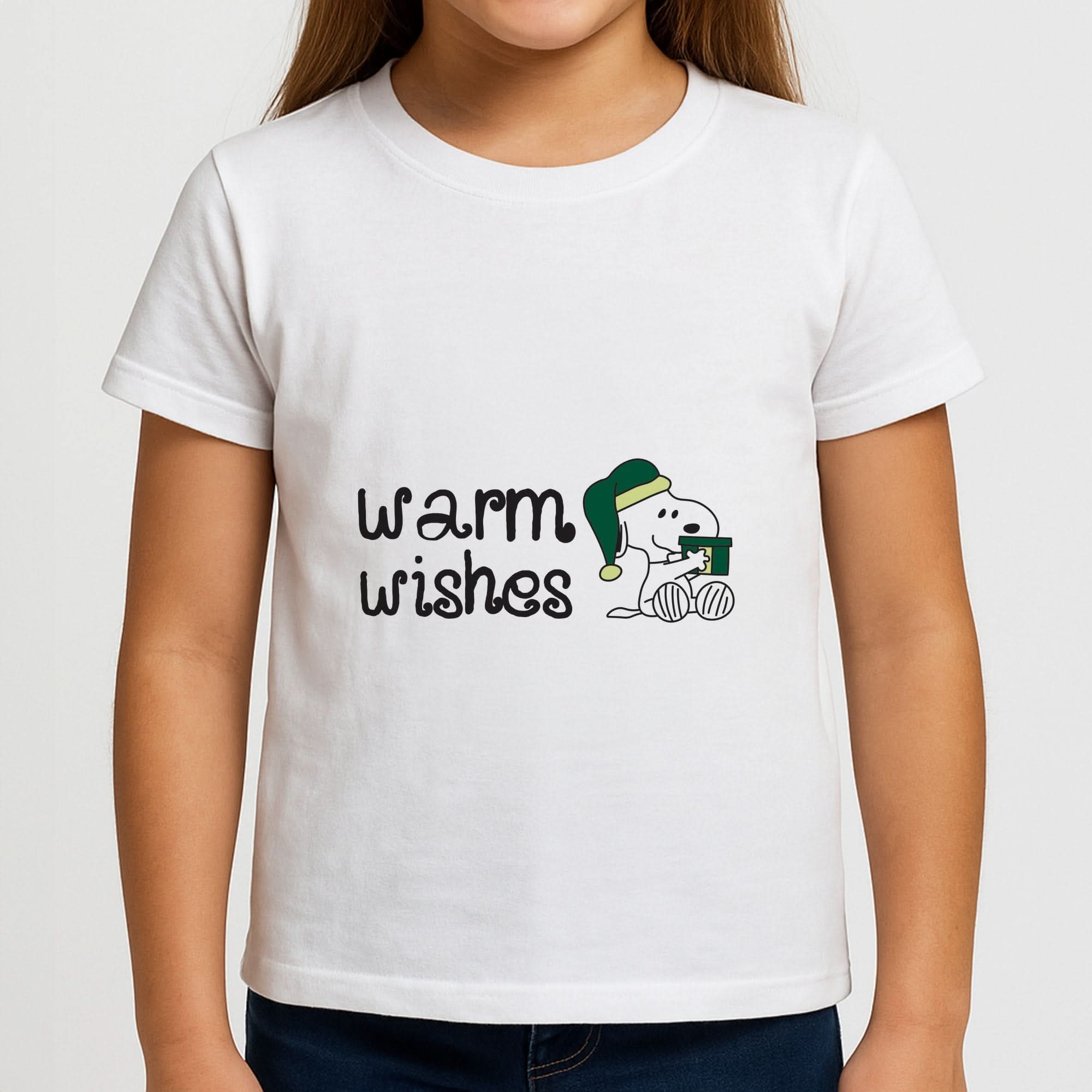 Cartoon Beagle Warm Wishes Girls T-Shirt