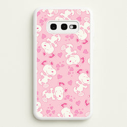 Cartoon Beagle Valentine Hearts Pattern Galaxy S10e Case