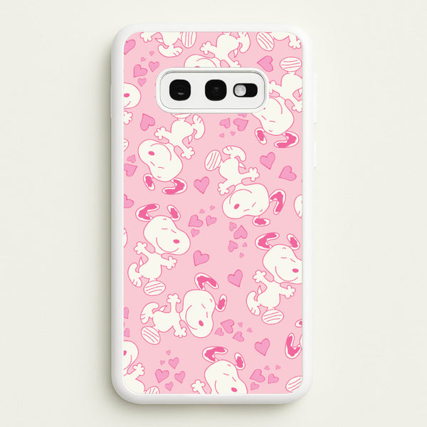 Cartoon Beagle Valentine Hearts Pattern Galaxy S10e Case