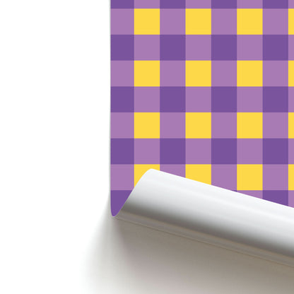 Purple And Yellow Checkered Pattern Poster