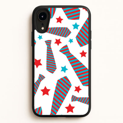 Tie And Stars Pattern iPhone XR Case