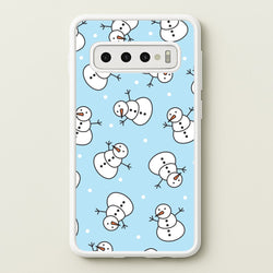 Cartoon Snowmen Pattern Galaxy S10 Case