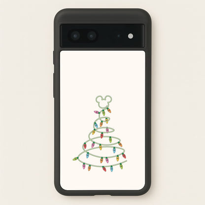 Cartoon Mouse Christmas Tree Lights Google Pixel 7 Case