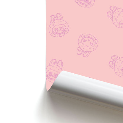 Monsters Outline Pattern II Poster