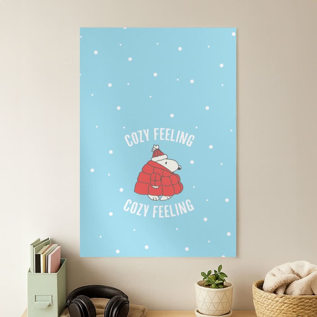 Cozy Feeling Cartoon Beagle Puffer Jacket Poster