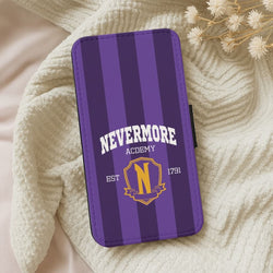 Addams Academy Purple Leather Phone Case