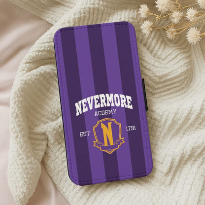 Addams Academy Purple Leather Phone Case
