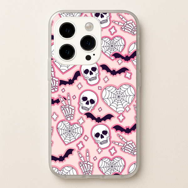 Cute Halloween Stickers Pattern iPhone 15 Pro Case