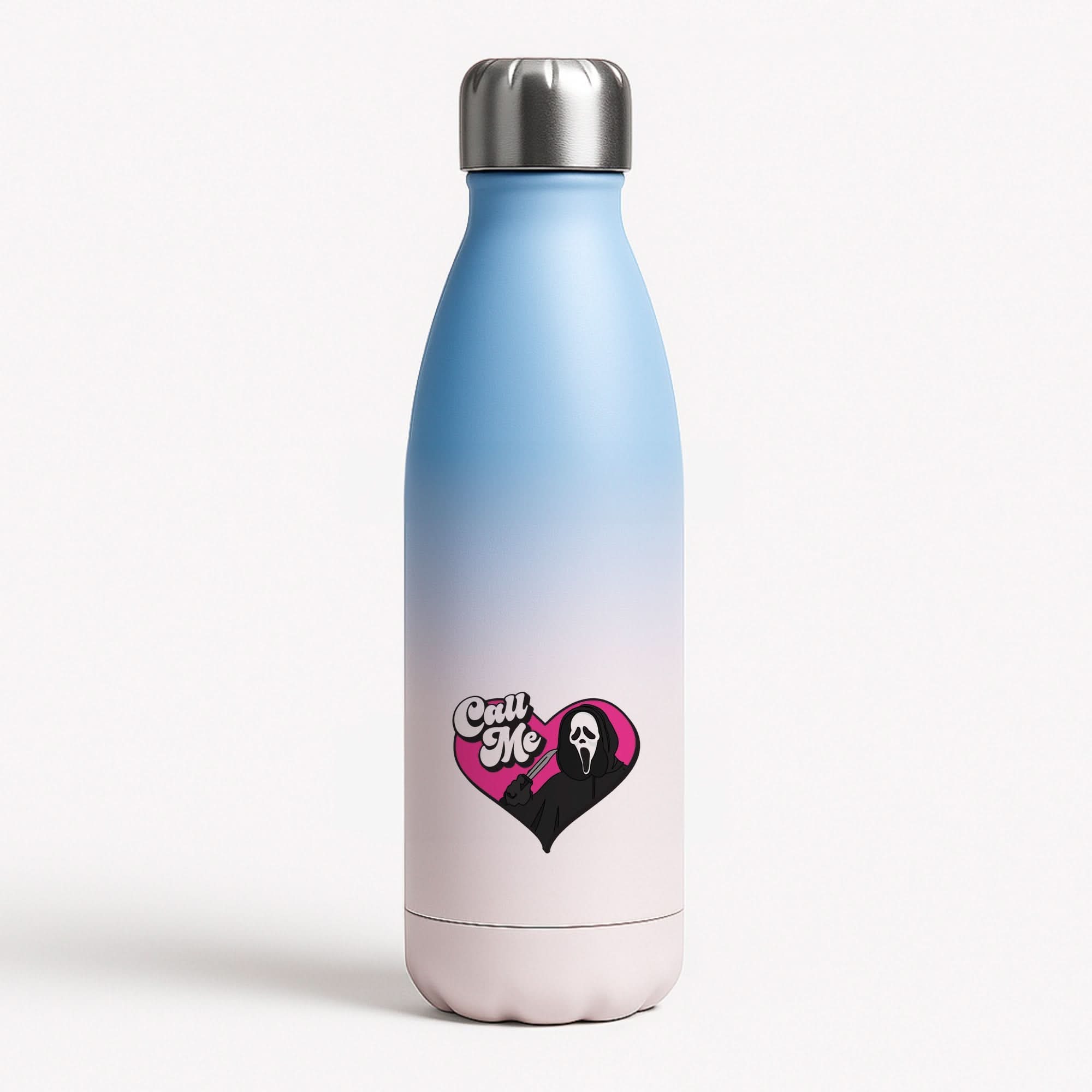 Call Me Heart Blue Water Bottle