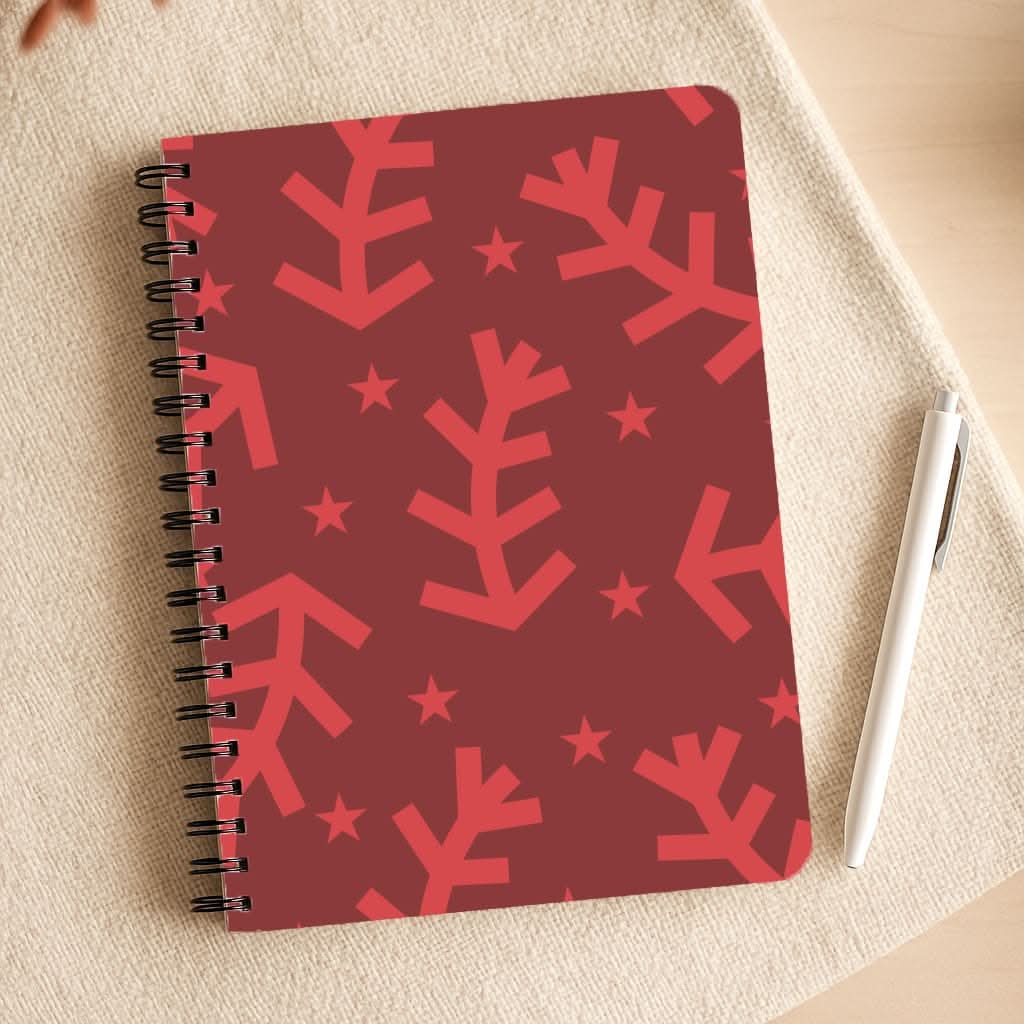 Abstract Ferns And Snowflakes Pattern Notepad