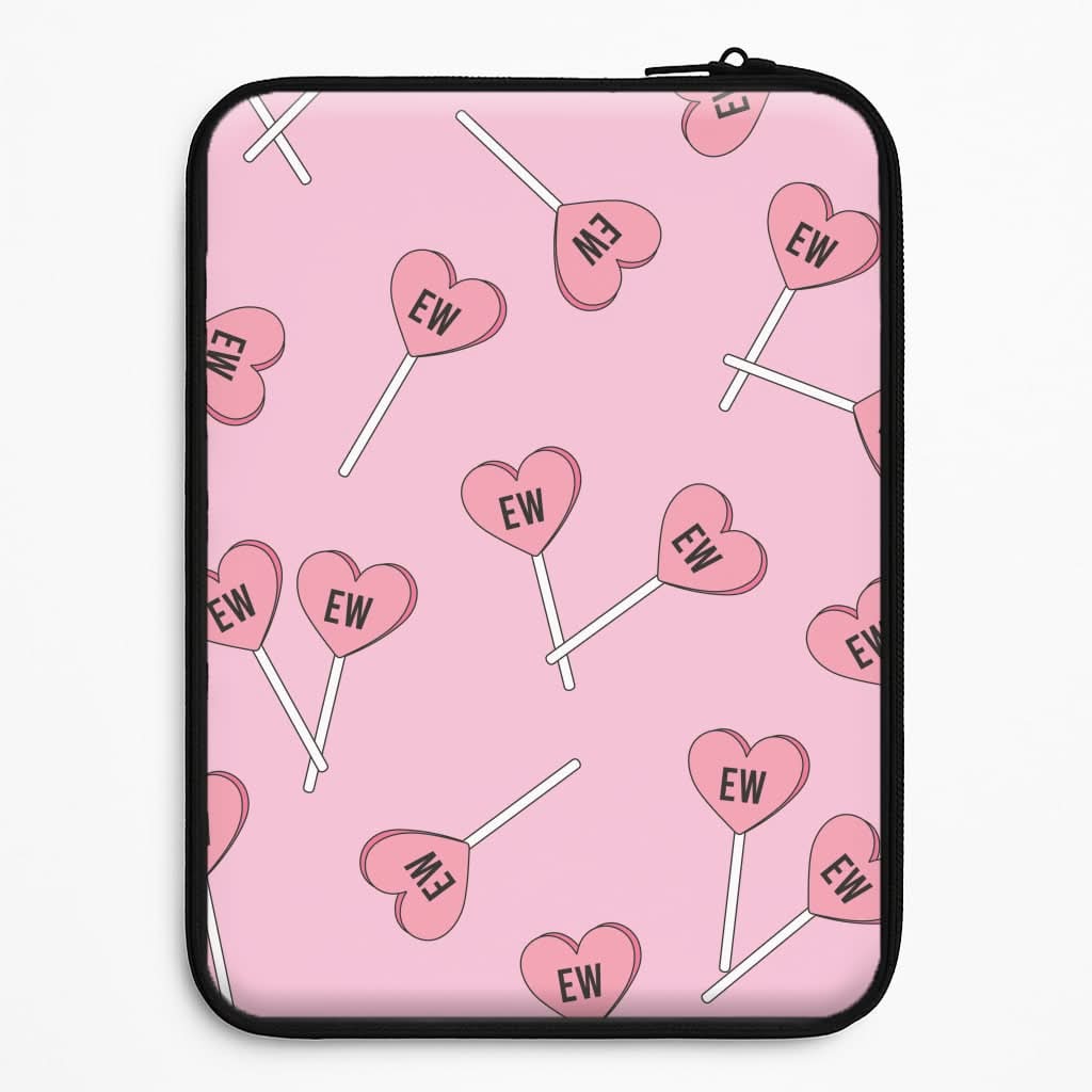 Ew Love Heart Lolipops Pattern Laptop Sleeve