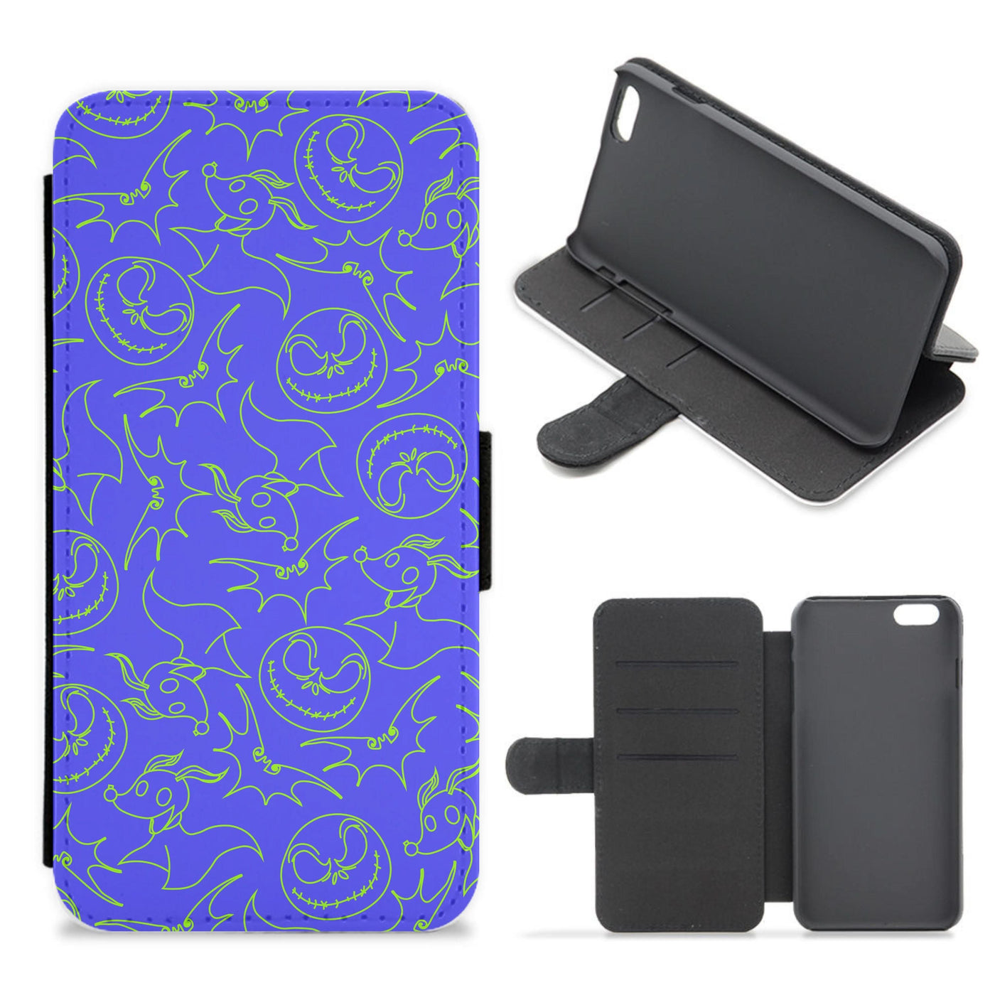 Purple And Green Pattern Flip / Wallet Phone Case