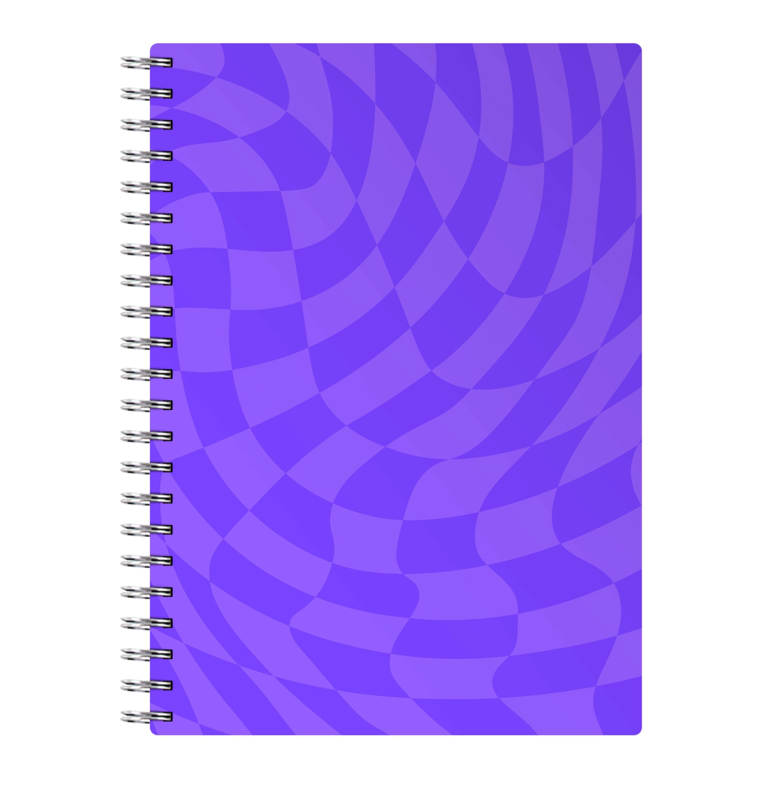 Purple Trippy Checkerboard Pattern Notebook