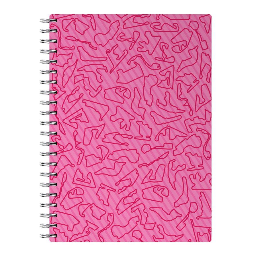 Track Outlines Pink Notebook