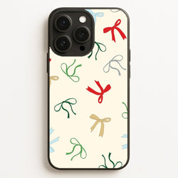Coquette Christmas Bows Pattern iPhone 16 Pro Case