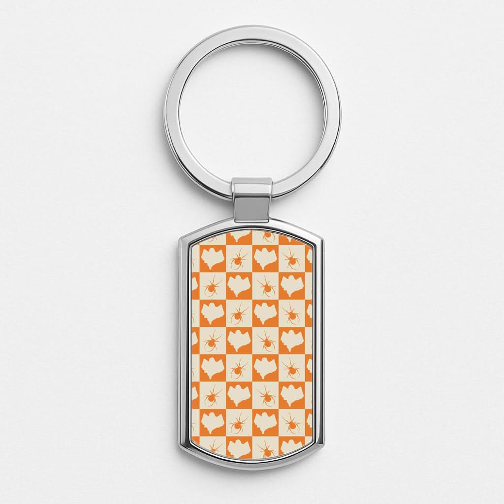 Spiders And Ghosts Checkered Pattern II Luxury Keyring