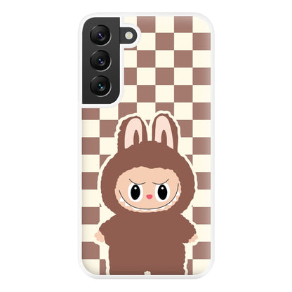 Checkered Cute Brown Monster  Galaxy S22 Case