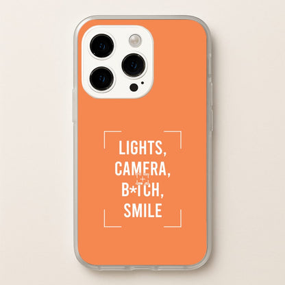 Lights, Camera, B*tch, Smile iPhone 15 Pro Case