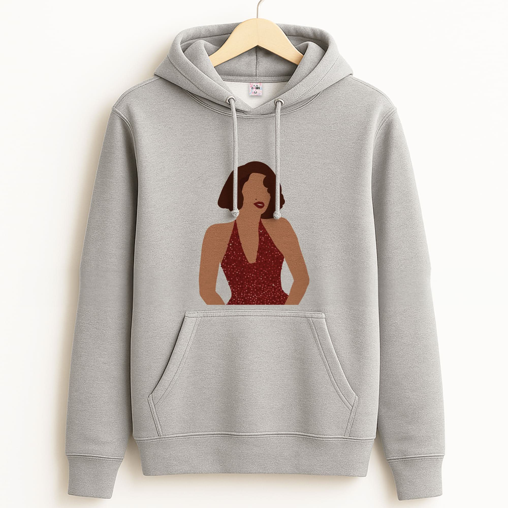 Red Sparkly Dress Unisex Grey Hoodie
