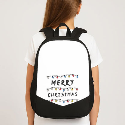 Merry Christmas String Lights School Bag