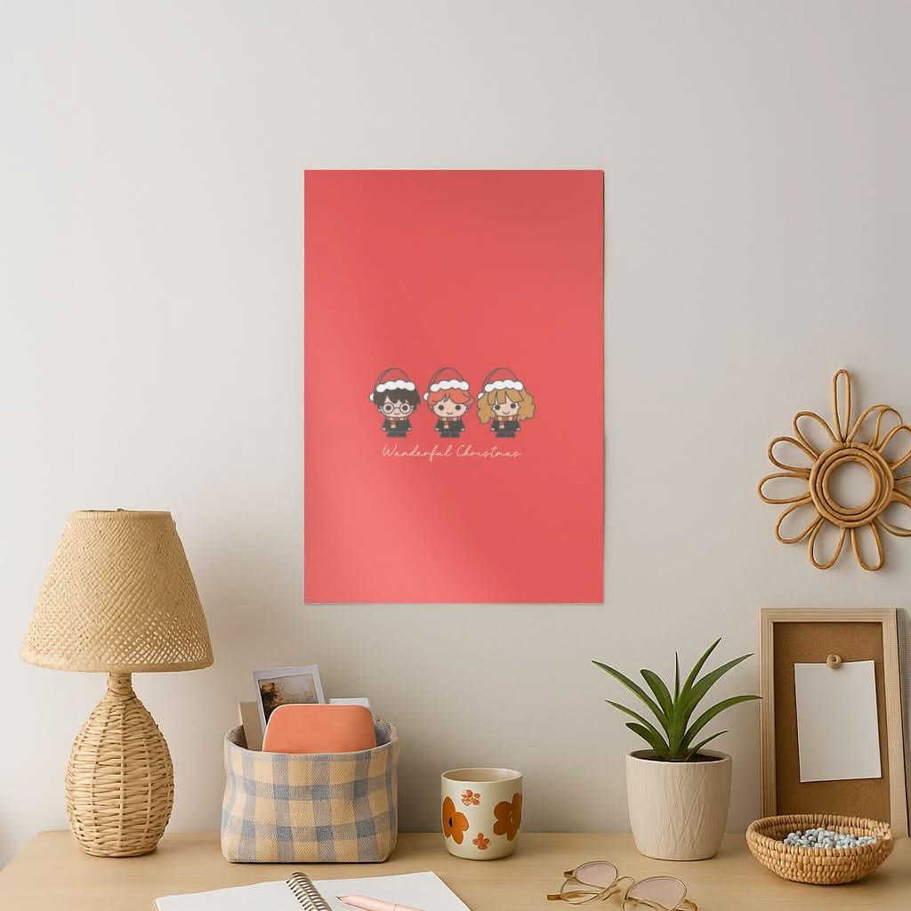 Wizards With Christmas Hats Art Print