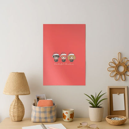 Wizards With Christmas Hats Art Print