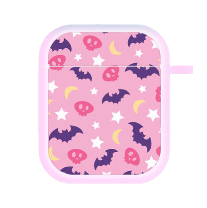Skull, Bats And Stars Pattern AirPods Case
