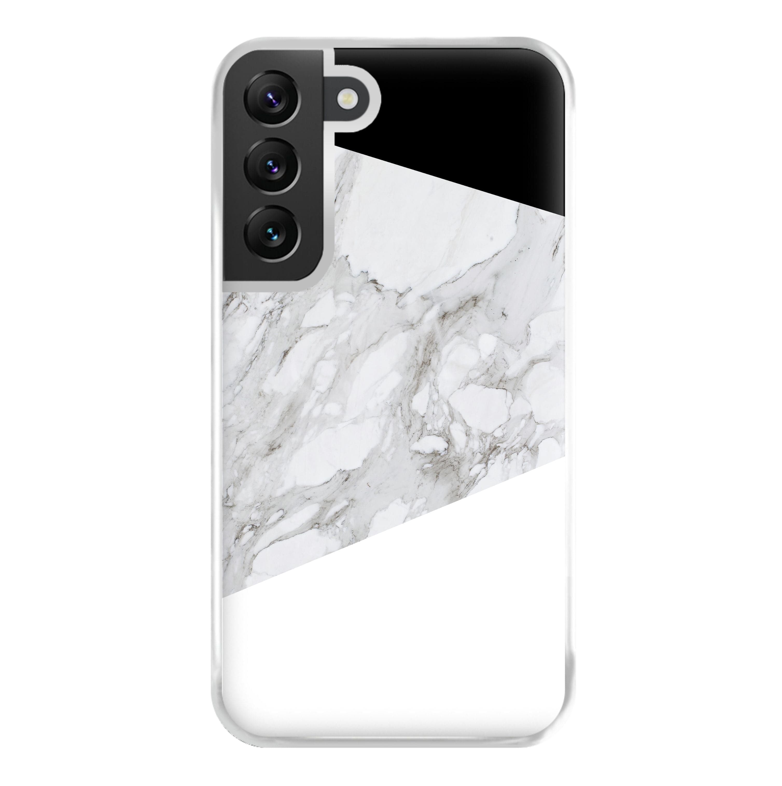 White, Black and Marble Pattern Phone Case