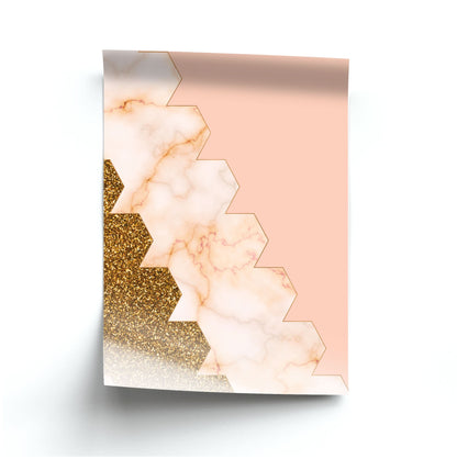 Glitter And Marble Geometric  Poster