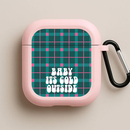 Baby It's Cold Outside Tartan Pink AirPods Case