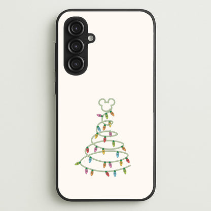 Cartoon Mouse Christmas Tree Lights Galaxy S23FE Case