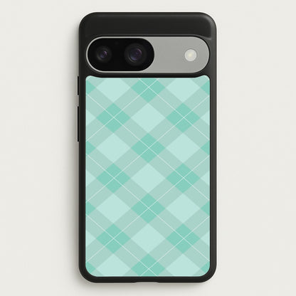 Light Cyan Tartan Christmas Pattern Google Pixel 9 / 9 Pro Case