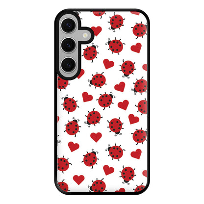 Ladybugs And Hearts Pattern Galaxy S24FE Case