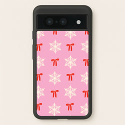 Coquette Bows And Snowflakes Pattern Google Pixel 8 Case