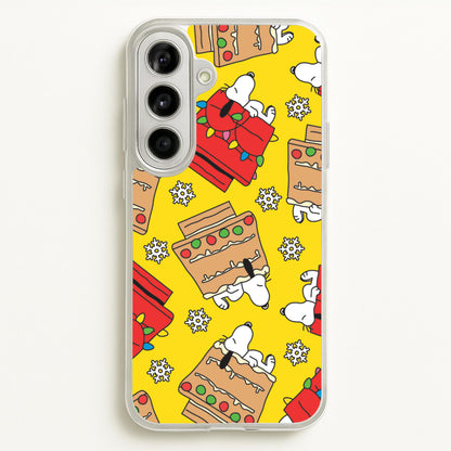 Cartoon Beagle Fairylights And Gingerbead Pattern Galaxy A56 Case