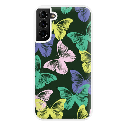 Colourful Butterfly Stamps Pattern Galaxy S21 Case