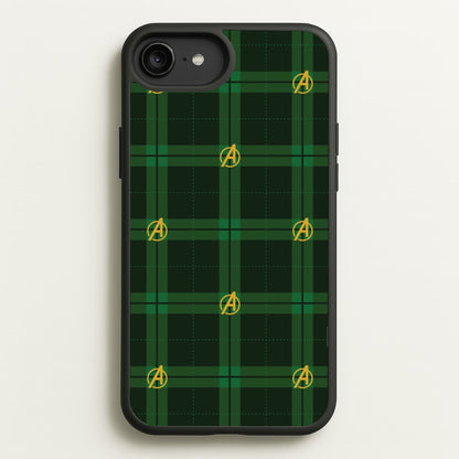 Superhero Team Green Tartan Pattern iPhone 6 Plus / 7 Plus / 8 Plus Case