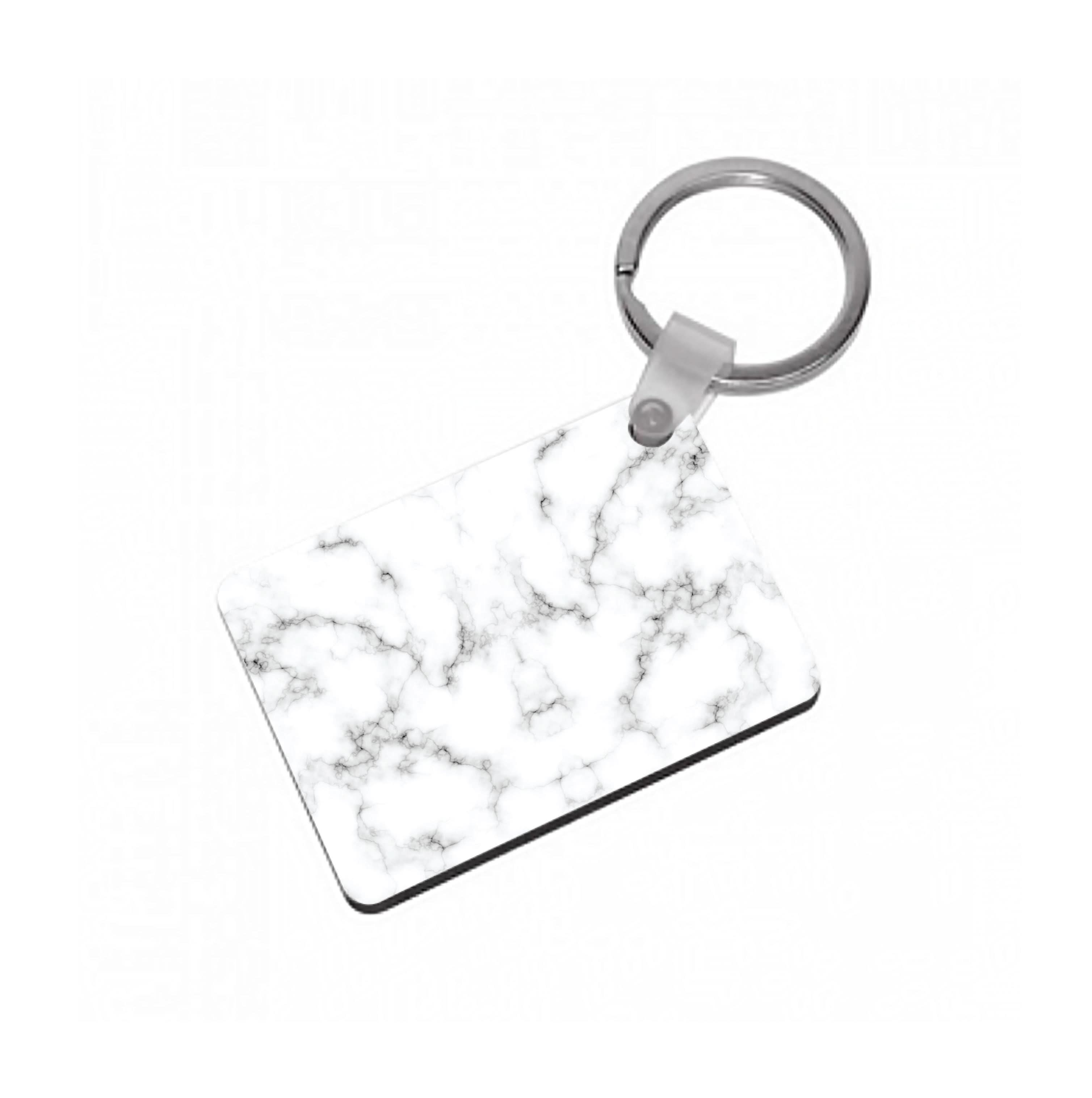 White Marbled  Keyring