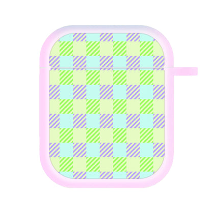 Green And Purple Checkered AirPods Case