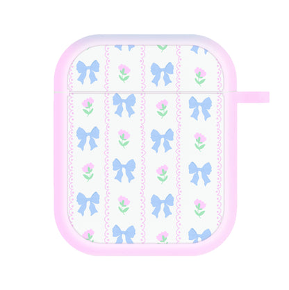 Pink Bows Pattern - Clean Girl Aesthetic AirPods Case