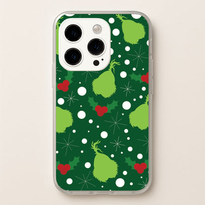Green Creature Christmas Pattern iPhone 14 Pro Max Case